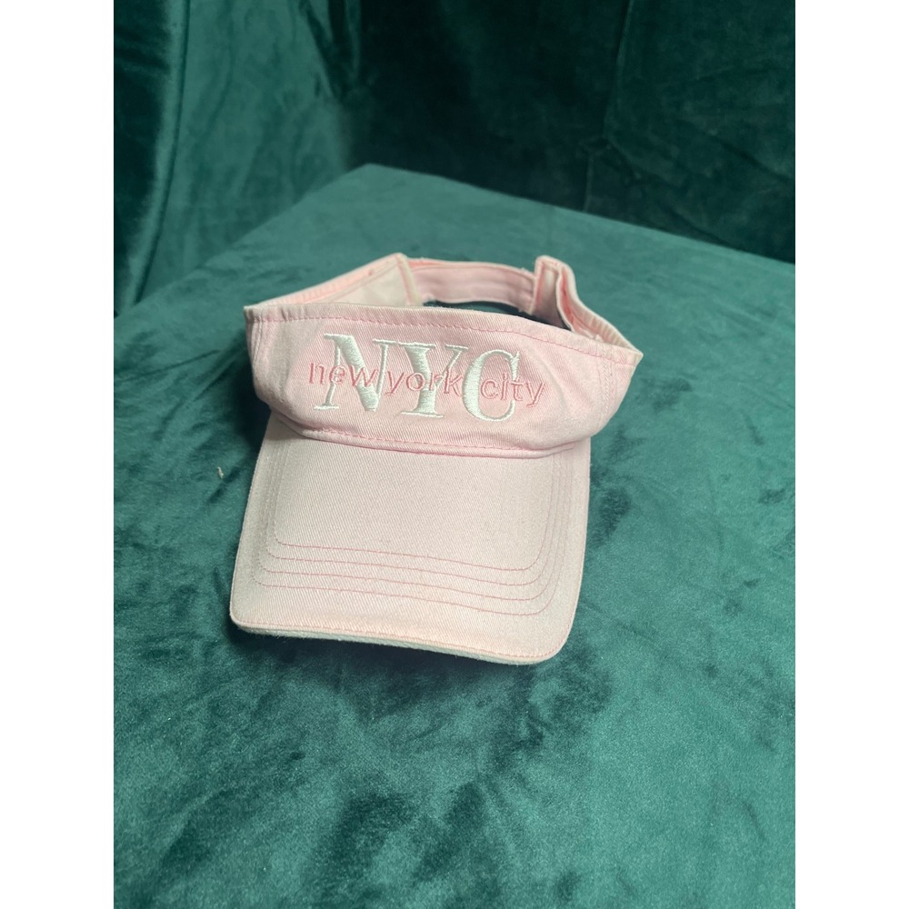 Ethos Pink NYC New York City Embroidered Cotton Sun Visor Hat Adjustable